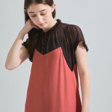 シフォン楊柳フリルブラウス≪手洗い可能≫