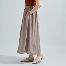 リネンライクタックフレアスカート≪セットアップ対応/洗濯機で洗える≫