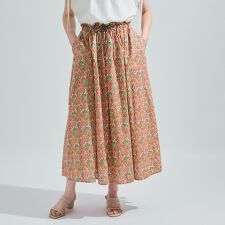 コットンフラワープリントスカート≪手洗い可能≫