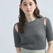 カットアウトミックスニット≪手洗い可能≫