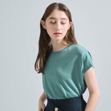 リネンライクゆるニットトップス≪手洗い可能≫