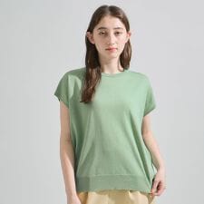リネンライクゆるニットトップス≪手洗い可能≫
