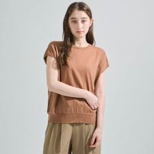 リネンライクゆるニットトップス≪手洗い可能≫