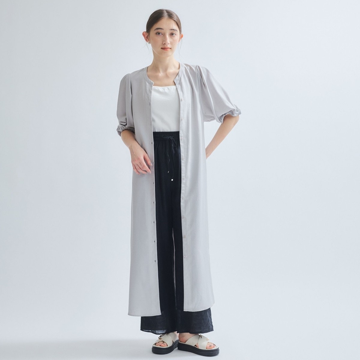 4742【美品】スピックアンドスパン　キャミワンピース リネン 23年 マキシ丈 ≪追加≫リネンキャミワンピース | スピック＆スパン(Spick and