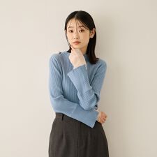 シアーカフレイヤードフウニットプルオーバー≪手洗い可能≫