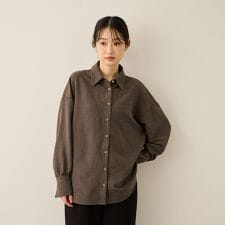 サテンピーチバックギャザーブラウス≪手洗い可能≫