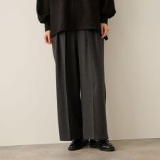 ウールライクストレッチ2タックパンツ≪手洗い可能≫