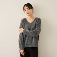 ウール混Vネックニットプルオーバー≪手洗い可能≫