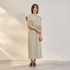 【SET】ダンボールニットベスト×スカート2ピース