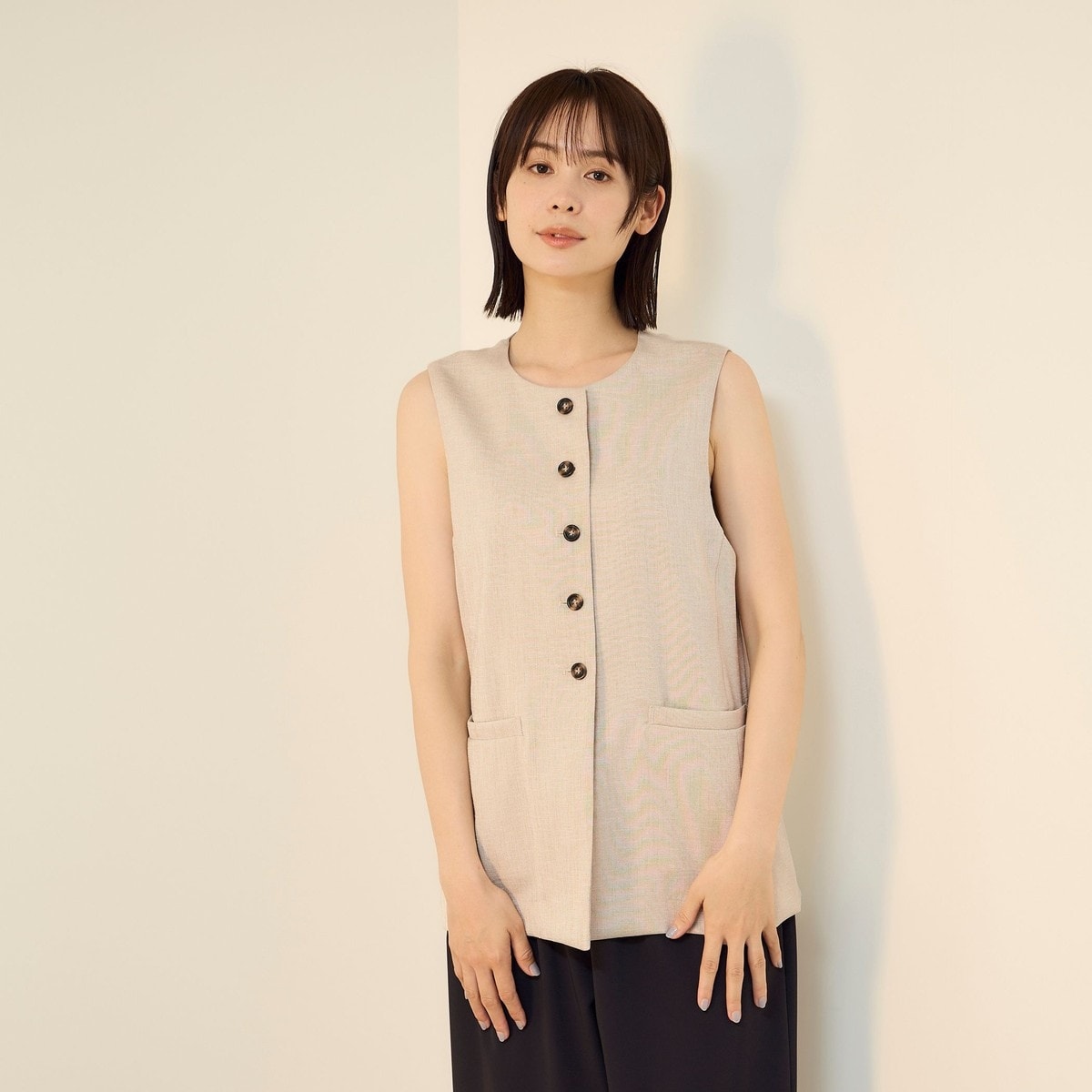 レディース MACKINTOSH LONDON コンパクトブロード麻フロントタックシャツ