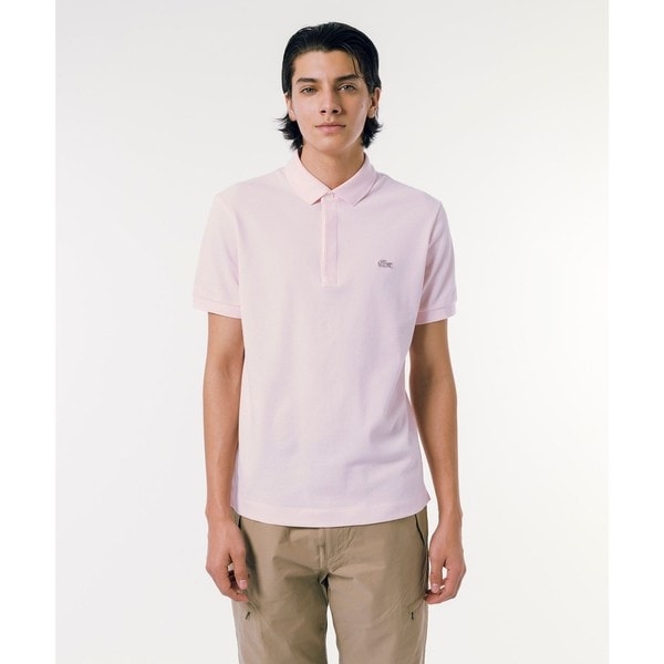 オーガニックコットン ストレッチ鹿の子 配色パイピング比翼ポロシャツ