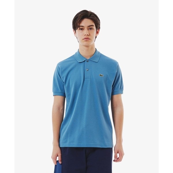 ラコステ　モノグラム　ポロシャツ　ブルー系　ジャガード ラコステ LACOSTE モノグラムジャカード半袖ポロシャツ