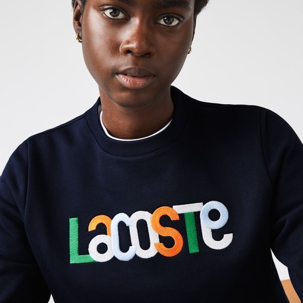 日本直営 LACOSTE ワッペンロゴスウェットシャツ レディース