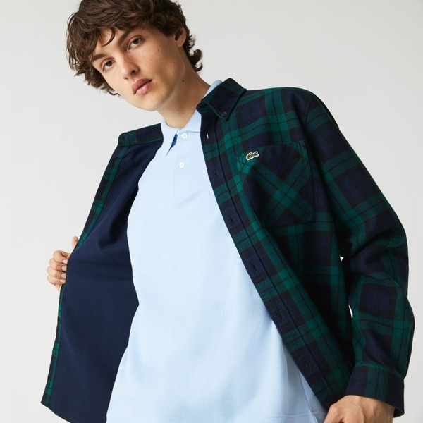 LACOSTE(FRA)コットンフランネルチェックシャツ - シャツ