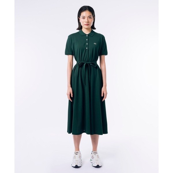 LACOSTE 鹿の子地マキシ丈ドレス 34 LACOSTE（ラコステ）の「鹿の子地マキシ丈ドレス（シャツ