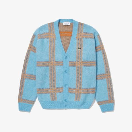 ビッグタータンチェックジャカードVネックカーディガン | ラコステ  