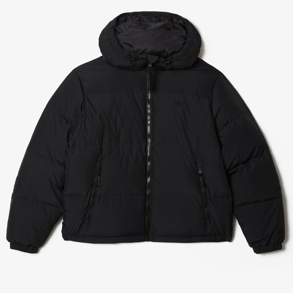 LACOSTE ブラック ダウンジャケット US M 50 バックステッチショートダウンジャケット | ラコステ(LACOSTE