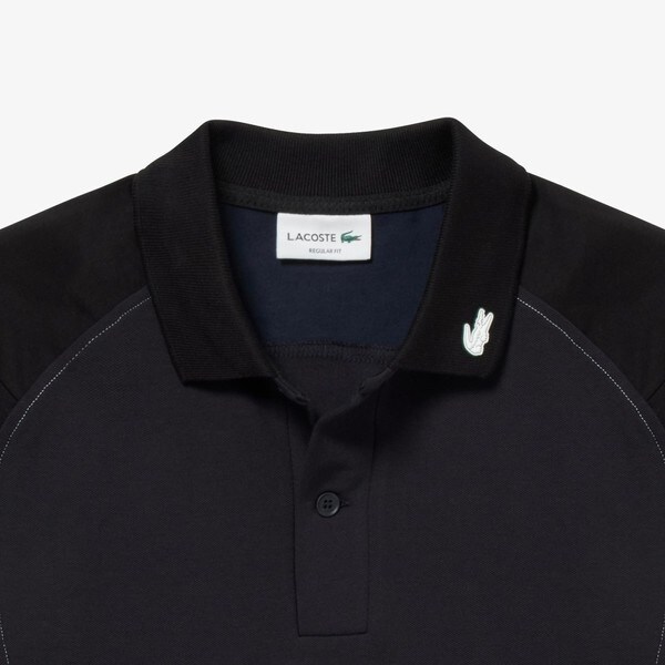 【美品】　LACOSTE （ラコステ）　カラーブロック切り替えポロシャツ　襟わに 美品】 LACOSTE （ラコステ） カラーブロック切り替えポロシャツ