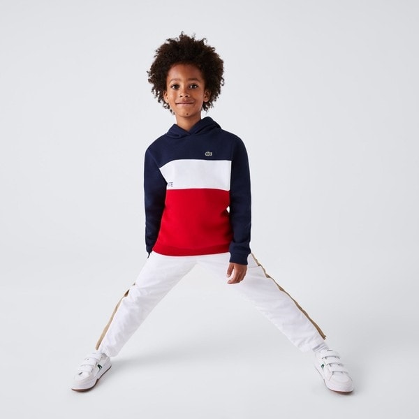 トリコロールカラーブロックKIDSプロオーバーフーディ | ラコステ(LACOSTE) | マルイウェブチャネル