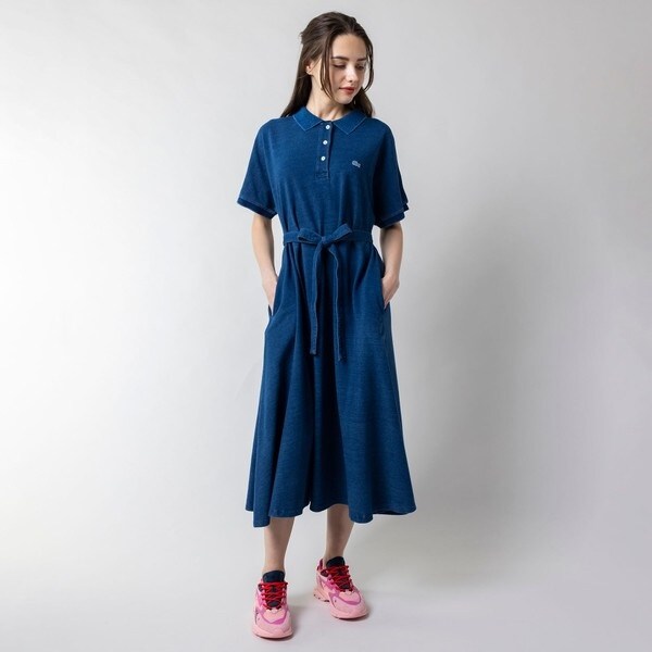 インディゴ 鹿の子ポロドレス ワンピース | ラコステ(LACOSTE
