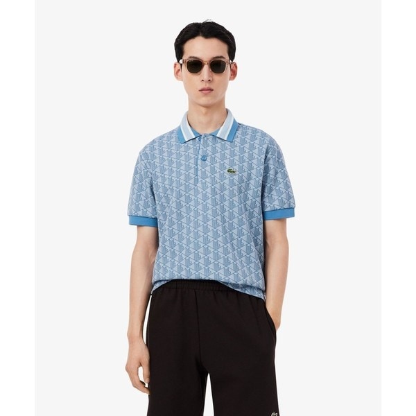 【LACOSTE】ラコステ　モノグラムジャカード半袖ポロシャツ LACOSTE（ラコステ） ポロシャツ モノグラムジャカード半袖ポロシャツ