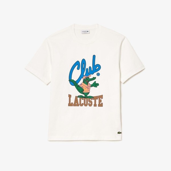 【未使用】LACOSTE　バーシティグラフィックプリントクルーネック半袖Tシャツ バーシティグラフィックプリントクルーネックTシャツ | ラコステ