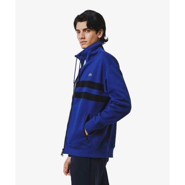 Lサイズ【新品】LACOSTE モノグラムジャカードトラックジャケット　ネイビー LACOSTE｜モノグラムジャカードトラックジャケット