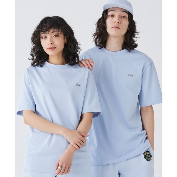 【LACOSTE】ヘビーウェイトコットンシングルジャージTシャツ ヘビーウェイトコットン ワンポイントロゴ シングルジャージ半袖