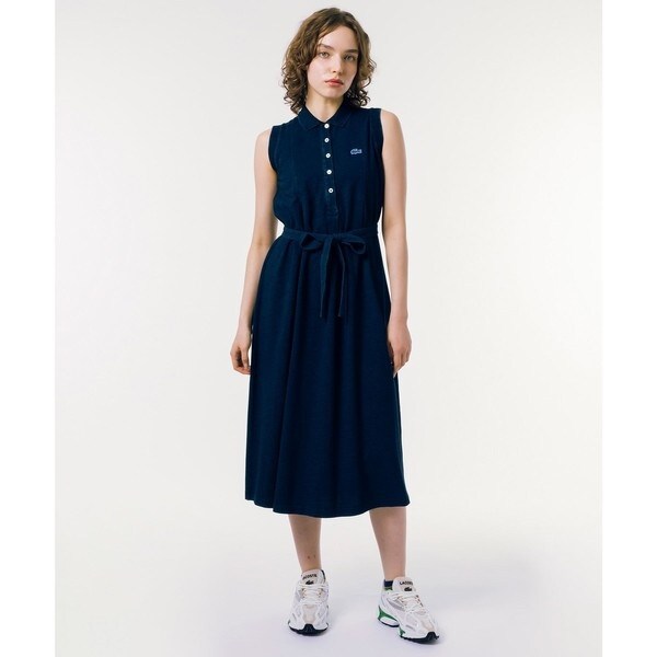LACOSTE インディゴノースリーブポロドレス　マキシ丈 インディゴノースリーブポロドレス / マキシ丈 | ラコステ