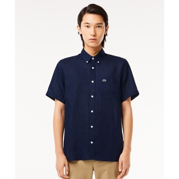 ラコステ LACOSTE 鹿の子地シャツドレス （ネイビー