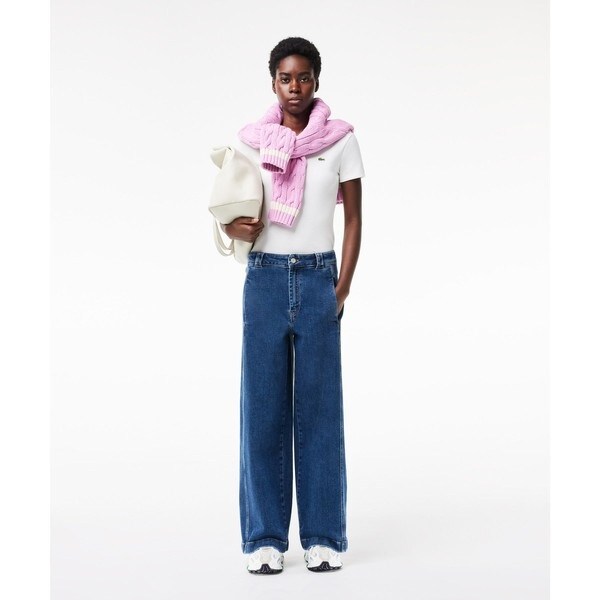 ラコステ　ワイドレッグフレアデニムパンツ ラコステ LACOSTE ワイドレッグフレアデニムパンツ / ワイド