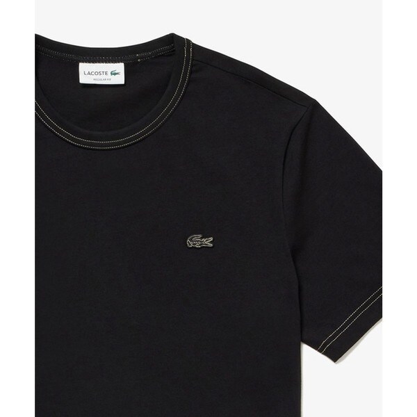 【LACOSTE】ヘビーウェイトコットンシングルジャージTシャツ ヘビーウェイトコットン ワンポイントロゴ シングルジャージ半袖