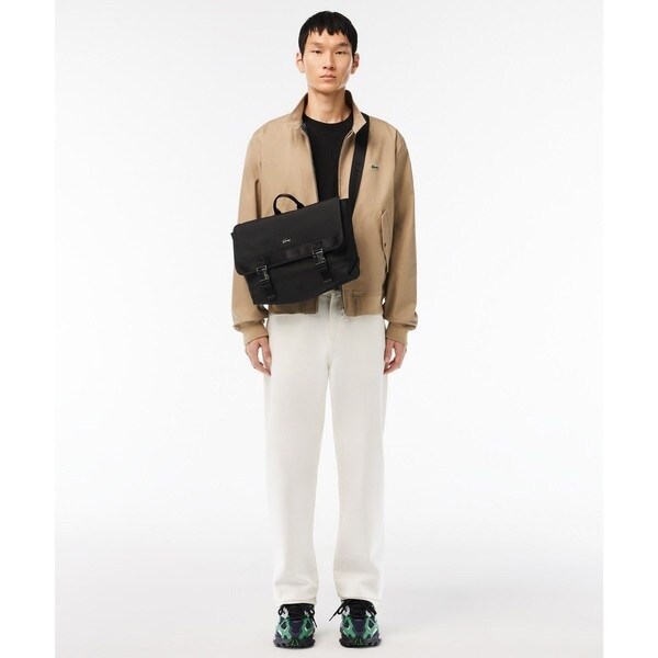 ラコステ　コメ タブレットポケットショルダーバッグ　ブラック　未使用　保存袋付き ラコステ LACOSTE コメ タブレットポケットショルダーバッグ