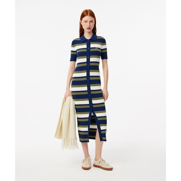 インディゴノースリーブポロドレス / マキシ丈 | ラコステ(LACOSTE