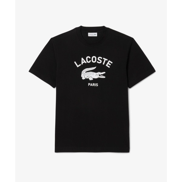 ラコステ ヘビーウェイトアーチネームカレッジTシャツ ブラック L　新品 ヘビーウェイト アーチネームカレッジロゴプリント 半袖Tシャツ