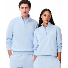 裏パイル地 ワンポイントプリントハーフジップスウェット トレーナー