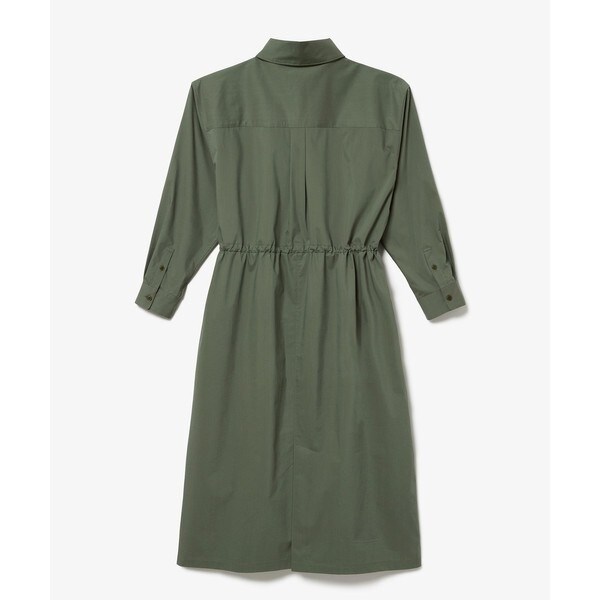 LACOSTE 撥水 ウエストドロスト ミリタリーフラップポケットシャツドレス セール】撥水 ウエストドロスト ミリタリーフラップポケット