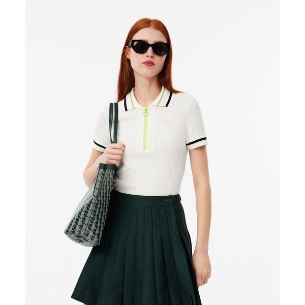 ワッフルピケ ハーフジップポロシャツ | ラコステ(LACOSTE