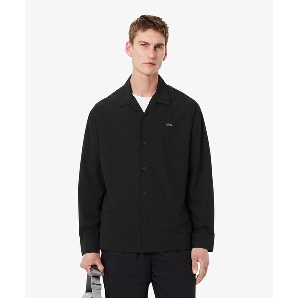 LACOSTE 開襟シャツ LACOSTE シャツ コットンバックサテンオープンカラーシャツ