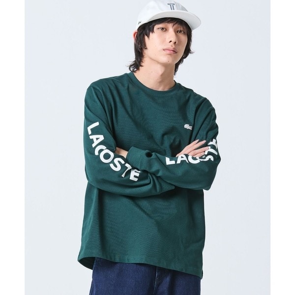 ヘビーウェイト スリーブプリント ロングリブスリーブTシャツ