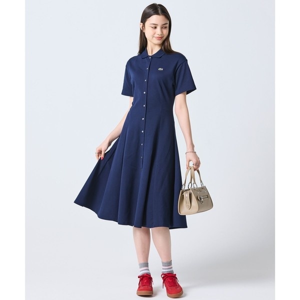 鹿の子地シャツドレス ドレープフレアワンピース | ラコステ(LACOSTE