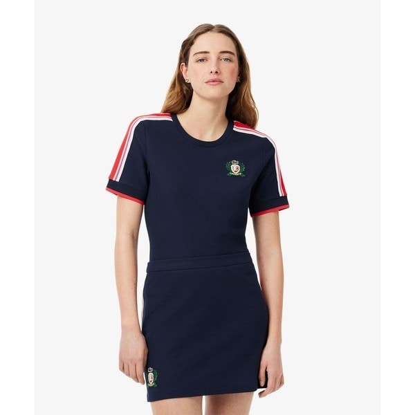 LACOSTE / ラコステ ヘビーウェイト オーバーサイズ テニスボールパッチウォッシュド半袖Tシャツ LACOSTE｜ヘビーウェイト オーバーサイズ テニスボールパッチ