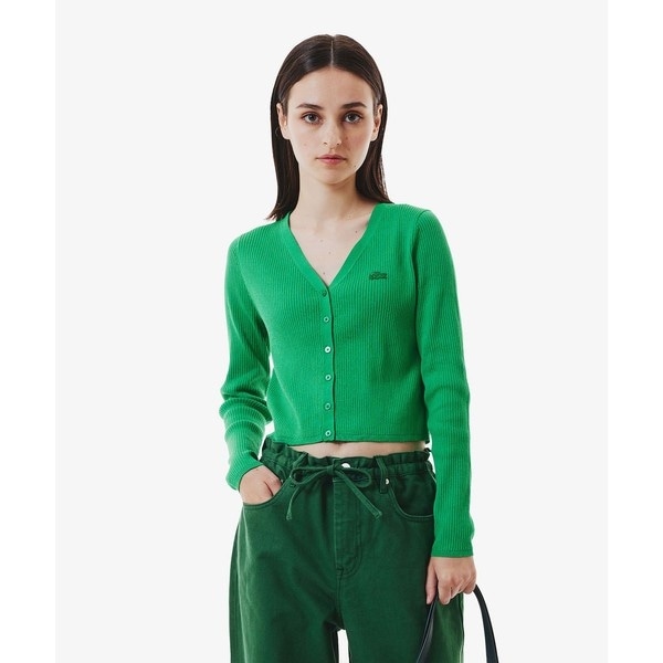 編地切り替えニット クロップド丈 ショートカーディガン | ラコステ