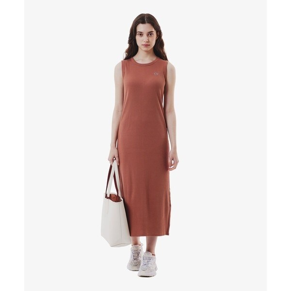 まじょっち最終価格//美品⭐︎ラコステ ロングリブニットドレス （ブラウン） 限定価格値下げ中 美品⭐︎ラコステ ロングリブニットドレス