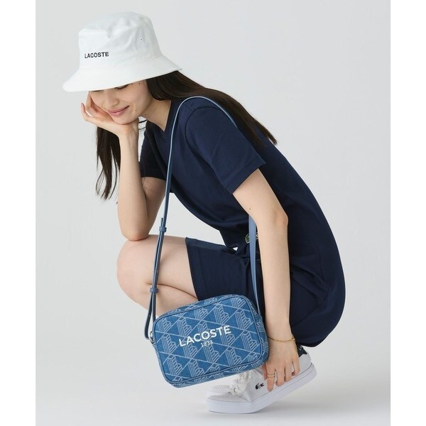 【美品】LACOSTE ラコステ キルティングショルダーバッグ セール】 パフィークロコ キルテッドバッグ （ショルダーバッグ