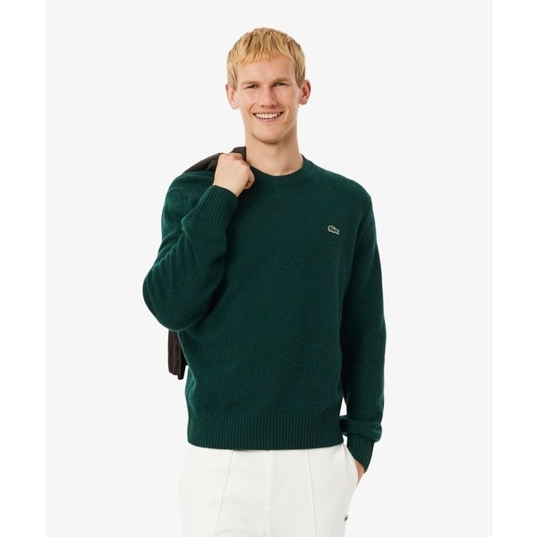 【美品】Lacoste ラコステ 幾何学模様 ニットセーター L セール】 ヘザーカラーリングワッフルニット / メランジニット