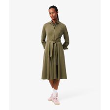 鹿の子地ポロカラーシャツドレス