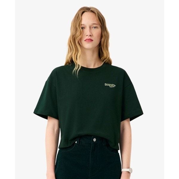 LACOSTE / ラコステ ワニロゴプリーツオーバーサイズフィットTシャツ セール】ワニロゴプリーツオーバーサイズフィットTシャツ（T