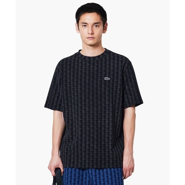 インディゴ鹿の子地 モノグラム半袖Tシャツ | ラコステ(LACOSTE