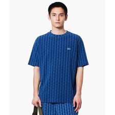 インディゴ鹿の子地 モノグラム半袖Tシャツ